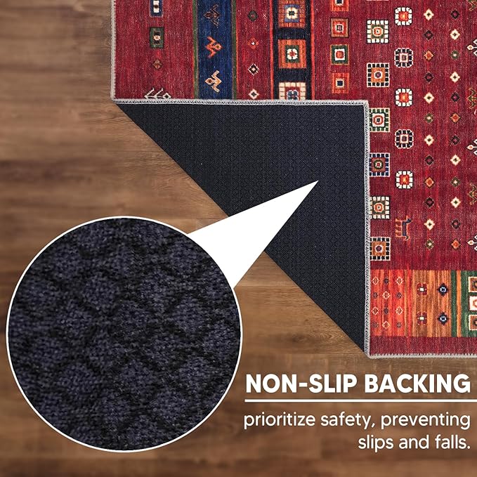 Keen Home Design 2x10 Rug - Machine Washable Runner Rug with Non-Slip Backing, Ideal for Hallway, Entryway, Kitchen, Laundry Room - Vintage, Easy Clean, Durable, Low Pile - (2'6" x 10')