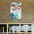 Acrylic Brochure Holder Wall Mount, Magazine and Pamphlet Display, Clear Literature Organizer Rack for 12 Pamphlets and 6 Magazines, Flyer Pamphlet Holder with Business Card Holders and Index Tabs