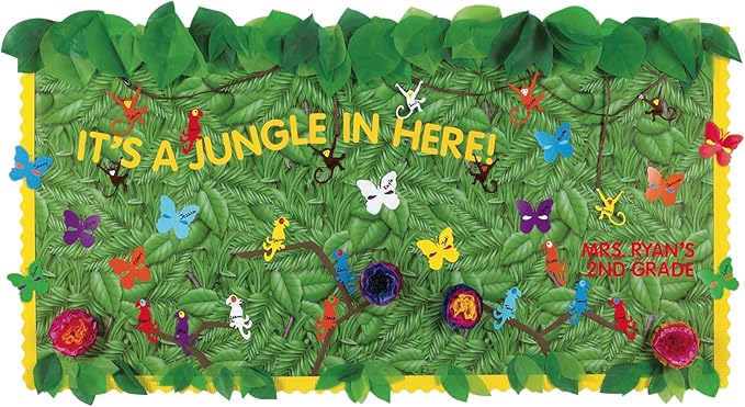 Fadeless Bulletin Board Paper, Fade-Resistant Paper for Classroom Decor, 48” x 12’, Tropical Foliage, 1 Roll