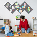 6 Pack Felt Bulletin Cork Board Tiles for Wall, 1/2" Thick Self Adhesive Pinboard Squares with 60 Pushpins, Felt Panels Wall Organizer for Photos, Pictures, Memos (11.8"x11.8"- Dark Grey)