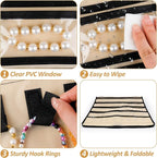 Hanging Jewelry Organizers and Storage, Double-Sided Jewelry Necklace Holder for Jewelries, Earrings, Accessories, Rings on Closet, Door, Wall (1,Beige)