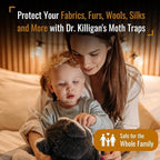 Dr. Killigan Premium Clothing Moth Traps with Pheromones Prime | Non-Toxic Clothes Moth Trap with Lure for Closets | Moth Killer Treatment & Prevention (6, White)