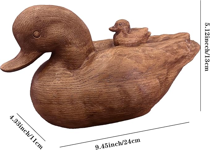 Hymmah Duck Home Decor Statue Rustic Home Decorations for Living Room, Boho Sculpture Resin Animal Collectible Figurines for Indoor Decor
