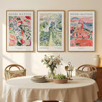 Framed Abstract Matisse Wall Art Set of 3, Vintage Colorful Landscape Canvas Prints Artwork for Walls, Classical Matisse Paintings Pictures for Living Room, Bedroom, Hallway and Office, Total Size 30x60
