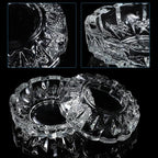 Timgle Glass Ashtray 4 Packs Round Crystal Ash Tray Clear Ashtrays for Home Portable Heavy Duty Decorative Office Patio Indoor Outdoor(Vintage)