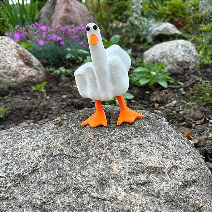 Funny Middle Finger Resin Garden Statue, Home Decoration Sculpture for Office Desk Gift