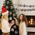 Suzile 36 Pcs Christmas Wooden Ornaments Vintage Round Christmas Tree Decoration Wooden Santa Claus Gingerbread Man Ornaments for Tree Winter Hanging Decoration for Xmas Farmhouse Home Party