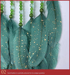Christmas Crystal Dream Catcher with Lights Handmade Christmas Dreamcatcher Hanging Decoration Home Wall Decoration Craft Ornament