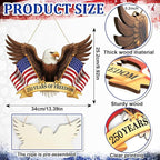 250 Anniversary 4th of July Decoration Door Wreath for Front Door Sign Patriotic Eagle Wall Signs 250 Years of Freedom 1776-2026,Independence Day Patriotic Day Wreath Memorial Day Hanging for Home
