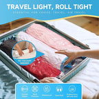 Compression Bags for Travel - Travel Essentials - 20 Pack Space Saver Bags - No Vacuum Needed - Compression Packing Bags for Cruise Accessories