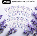 MYARO 20 Pack Lavender Scented Sachets - Drawer & Closet Air Freshener Bags, Natural Odor Eliminator for Car, Home, Bedroom, Office & Travel