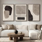Large Framed Neutral Abstract Wall Art for Living Room, 3 Piece Black and White Canvas Prints Paintings Artwork for Walls, Modern Minimalist Pictures Wall Decor for Bedroom Dining Room Office 24x36 In