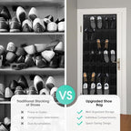 WVM Over The Door Shoe Organizer with 35 Breathable Mesh Pockets, Hanging Shoe Organizer for Door with 4 Metal Hooks, Large Capacity Closet Storage for Shoes, Accessories