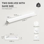 Boswillon 47.2 Inches Long Floating Shelves, 2 Set Modern Wall Shelf for Bedroom, Nursery Book Shelf with Lip, Picture Ledge Shelf for Wall Decor Living Room Bathroom Kitchen - White