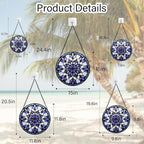 Stained Glass Window Hanging, Purple Blue Tiffany Style Flowers Sun Catcher for Window Door Home Decor Suncatcher Christmas Mother's Day Birthday Gifts for Women Men Mom Nana 6.3 in