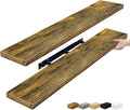 Sorbus Floating Shelves for Wall - 48 Inch Long Bathroom Shelves, Wall Decor for Bedroom, Kitchen, Living Room & Book Storage - Mounted Floating Shelf with Invisible Brackets (Rustic Brown, 2 Pack)