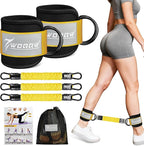 Ankle Resistance Bands with Cuffs, Leg and Glutes Workout Equipment, Resistance Bands with Ankle Straps for Cable Machine Kickbacks, Booty Workouts, Lower Body Exercises - Home Gym Exercise Equipment