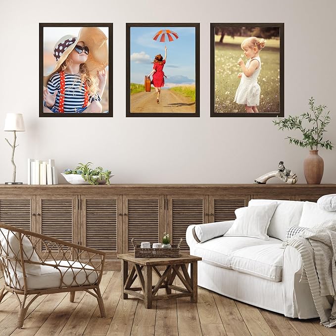 KTKDE A3 Poster Frame Walnut Woodgrain Picture Frame-11.7x16.5in - Photo Frame,Certificate Frame with Plexiglass for Wall Mount or Table Top Display