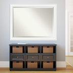 Amanti Art White Wall Mirror 35x45 Craftsman White Rectangle Bathroom Mirror for Wall Decor Living Room, X-Large Casual Wood Frame, Hangs Horizonally and Vertically, Bathroom Decor, Beveled Edge