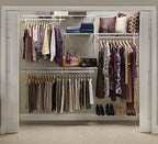 ClosetMaid ShelfTrack Wire Closet Organizer System, Adjustable from 5 to 8 Ft., with Shelves, Clothes Rods, Shoe Shelf, Hardware, Durable Steel, White