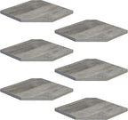 Fun Memories Corner Shelf Wall Mount, Floating Corner Shelves, Set of 6 Corner Wall Shelf Organizer, Rustic Wood Wall Storage Display Shelves for Living Room Bedroom Bathroom Kitchen, Rustic Grey