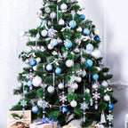 Giegxin 32 Pcs Crystal Christmas Ornaments Crystal Hanging Snowflakes Acrylic Xmas Tree Icicle Drop Decorations with Hooks for Christmas Snow Party Winter(Multicolor)