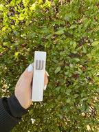 A&S Mezuzot Modern Concrete Mezuzah Case with Scroll, Easy Peel and Stick Mezuza (White+ Wood Shin, 5 Inches)