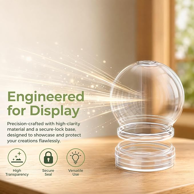 BESTOYARD 30 Pcs DIY Clear Plastic Water Globes, Shatterproof Snow Globes Jars for Summer Camp Crafts, Kids Pool Party Favors & Sensory Bottles, 2.75 Inch