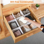 10Pcs Drawer Dividers, 14.18" x 3.55", Thick, DIY Organizer Separator, Large Adjustable Dresser Drawer Organizer for Clothes, Bedroom, Bathroom, Kitchen Cutlery, Desk, Office Storage