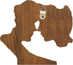 BGCOPPER Wooden Couple Statue, Abstract Couple Sculptures Ornament for Home Decor Women Gift for Anniversary Wedding (8 Inch)