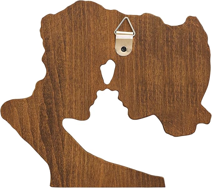 BGCOPPER Wooden Couple Statue, Abstract Couple Sculptures Ornament for Home Decor Women Gift for Anniversary Wedding (8 Inch)