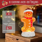 Gingerbread Christmas Snow Globe Lantern with 8 Music Songs & 6H Timer Water Snow Globe Lantern USB & Battery Operated for Christmas Festival Decorations Gifts (Gingerbread)