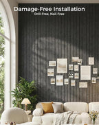Aothia 12-Pack Felt Bulletin Board Tiles 48"x36", Modular Pin Board for Smooth Walls, Cork Board Alternative for Notes & Photos, 0.35" Thick, 70 Adhesive Tabs & 40 Pins, Charcoal Gray