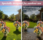 ilauke 9 Bundles Artificial Flowers for Outdoors, Fake Flowers UV Resistant, Faux Flower Plants 9 Colors with Eucalyptus, Plastic Flower Outside Planter Garden Porch Patio Window boxs Yard Decorations