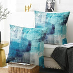 Throw Pillow Covers 20x20 Set of 2 Turquoise and Grey Art Throw Pillow Covers Soft Decorative Couch Pillow Covers for Home Living Room Bedroom