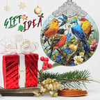 Birds on Branches Stained Glass Orament - Christmas Ornament - Christmas Decorations for Tree - Holiday Present ldeas - Gift Exchange