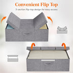 Lifewit 80L Under Bed Storage Containers, 9.8 Inch Tall Underbed Clothes Storage Organizer Bin with Sturdy Sidewalls, Bottom, 3 Lids, Deep Storage Drawer for Clothes, Shoes, Blankets, Pillows 2 Pack