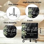Modern Farmhouse Decor, Home Decor For Living Room, Boho Chic Aesthetic Shelf Decorations, Christian Be Still Acrylic Sign, Farmhouse Entryway Tv Stand Fireplace Coffee Table Decoration (18)
