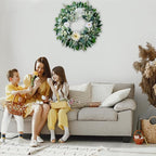 Spring Summer Wreath for Front Door Year-Round, 20" Artificial Greenery Wreath for Porch Wall Window, Farmhouse Holiday Decor with Lamb’s Ear Hydrangea Peony