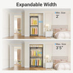 VIPEK X1 Expandable Clothes Rack Heavy Duty Adjustable from 2' to 3'5" with Adjustable Shelves and Hanger Rods, Reach-in & Walk-in Closets Metal Garment Racks Portable Closet, Black
