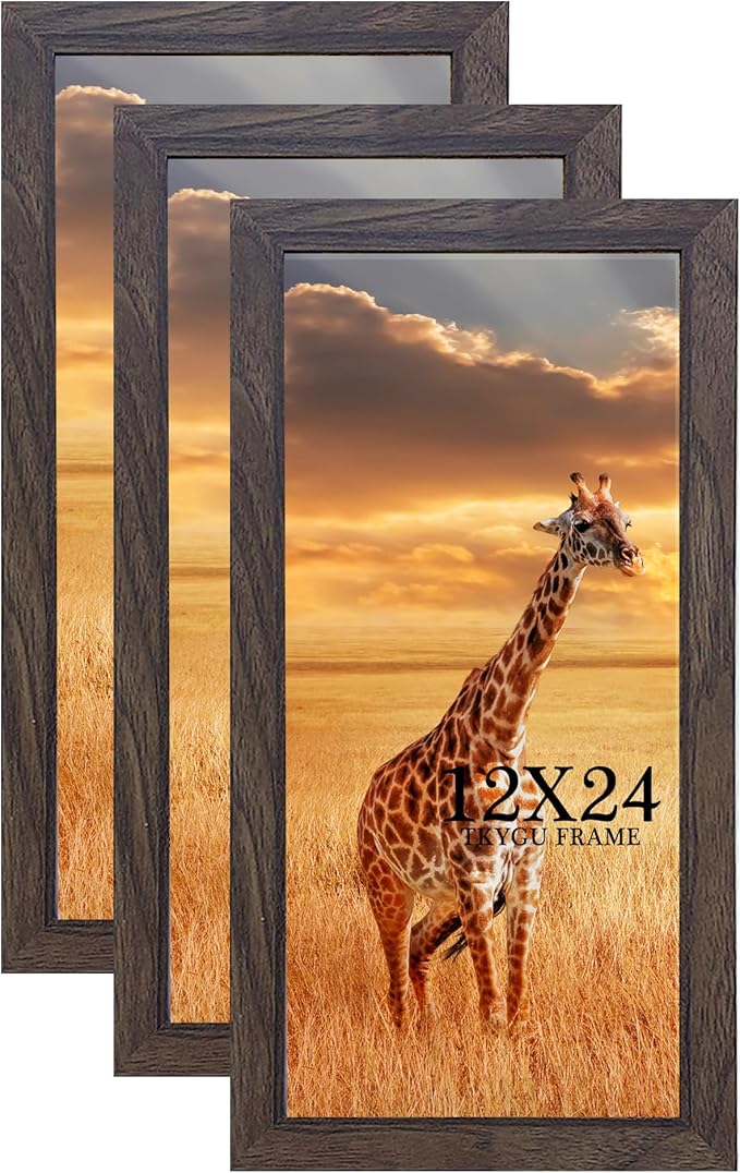 12x24 Picture frame Set of 3,Wooden frame 12x24 Wall Gallery Poster Photo frame walnut 12 by 24 Photos Posters frame -wedding best gift