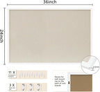 DAHAPYBOO Cork Board with Linen White,Bulletin Board 36"x24" Hanging Corkboards for Office Home School Message Board or Vision Board Decoration.