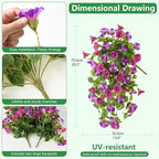 Homsunny Artificial Fake Flowers Outdoor, 2PCS Long 29.5 in Faux Petunias Silk Flower UV Resistant No Fade for Home Outside Garden Balcony Yard Porch Realistic Spring and Summer Decor（Light Purple）