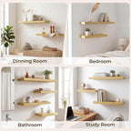 RICHFOCUS 40Inch Floating Shelves for Wall 1 Pack Shelves for Bedroom|Kitchen|Bathroom|Laundry Room Rustic Wood Wall Mounted Shelf with Invisible Brackets for Books|Storage|Decor, Oak