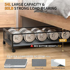 Under Bed Storage Containers with Wheels Large Underbed Shoes Blankets Clothes Toy Storage Drawers for College Dorms Bedrooms Nursery Rooms Organization (Grey 2 Pack, 7.5in height(36"x16.6"x7.48"))