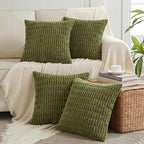 Fancy Homi 4 Packs Decorative Throw Pillow Covers for Living Room Couch Bed, Modern Farmhouse Boho Home Décor Accent Cushion Case, 20" x 20", Moss Green