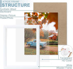 KTKDE 16x20 Picture Frame Set of 3,Studio Gallery 16 by 20 Poster Frame White Wooden, Large Frame for Photos, Posters - Art Prints best gift