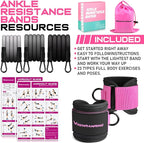 Ankle Resistance Bands with Cuffs, Ankle Bands for Working Out, Ankle Resistance Band for Legs and Glutes Workout Equipment, Butt Exercise Equipment for Women