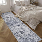 Washable Area Rug 3x14 Entryway Rug: Washable Modern Abstract Soft Thin Rug Indoor Floor No Slip Stain Resistant Carpet for Bedroom Dining Room Farmhouse Nursery Home Office - Grey