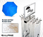 Alpine Wet Umbrella Bag Stand - Umbrella Bags Disposable with Stand, Wet Umbrella Bag Holder, Commercial Umbrella Holder with Free 100 Large Plastic Umbrella Bags Disposable (Stainless Steel)